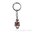 Stainless Steel Skull Pendant Tiger Eye Beads